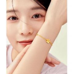 黄金樱花手链女款系列计价足金手饰